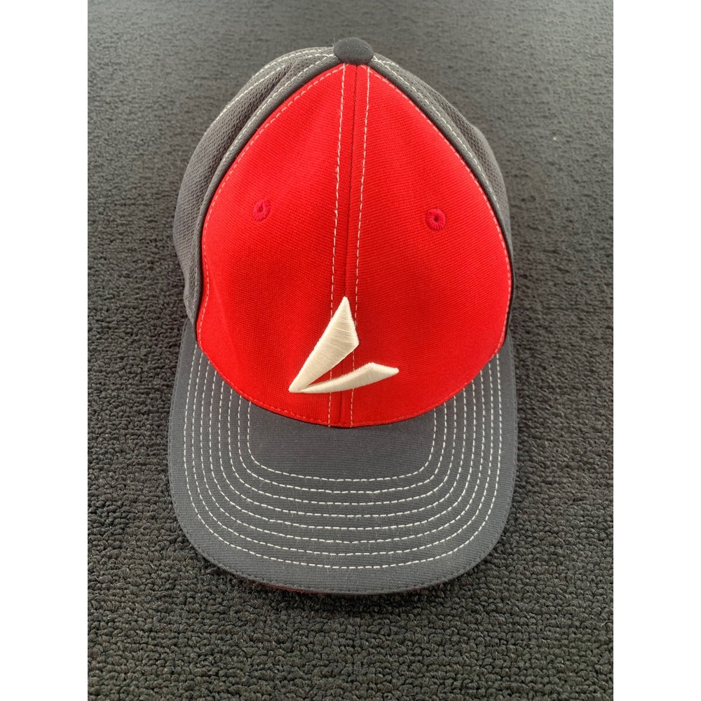 Richardson Flexfit Cap Red‎ Gray Logo Baseball Hat SM MD Adjustable